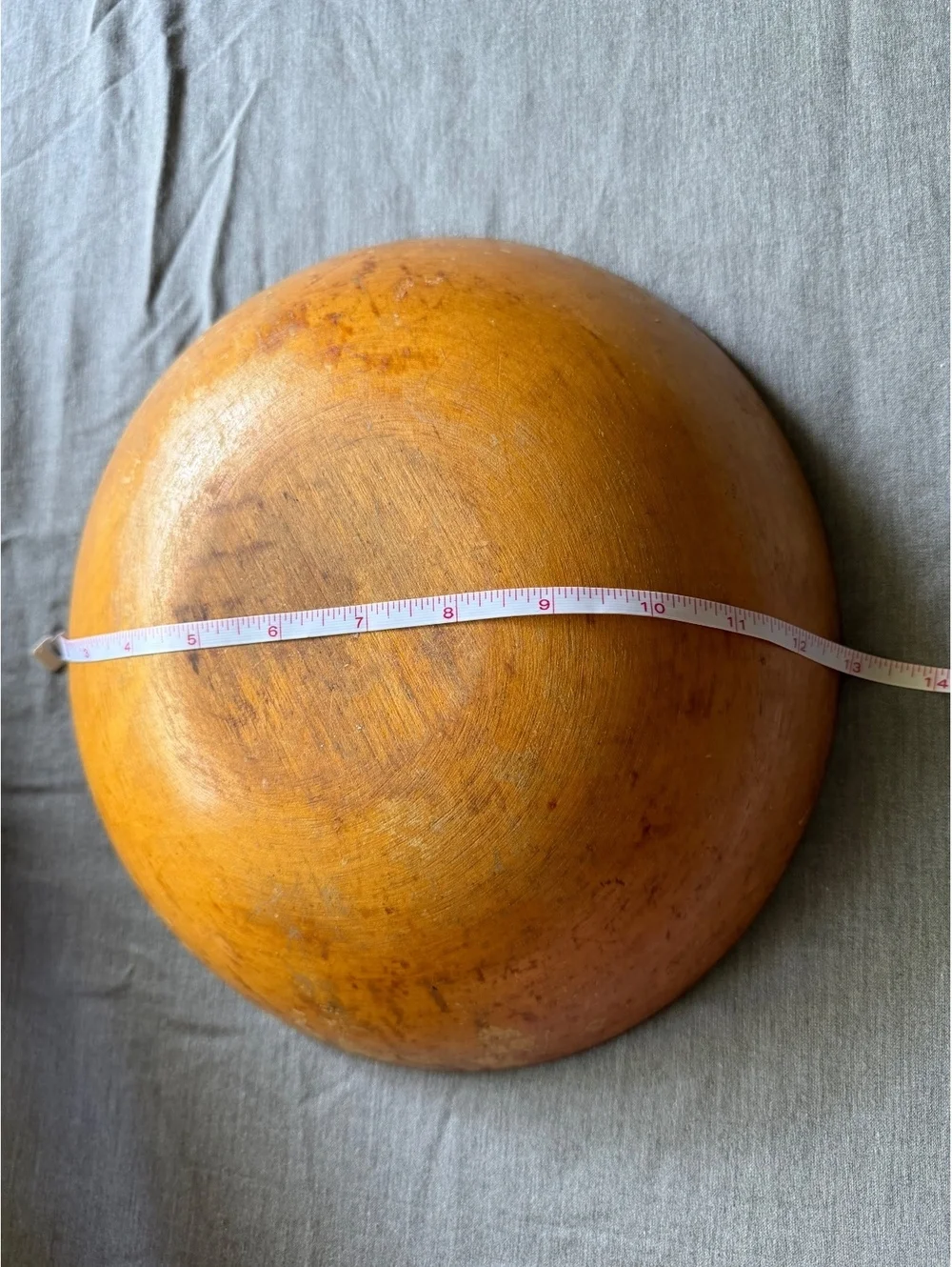 1950s Primitive Wooden Dough Bowl Painted Vegetables Decorative